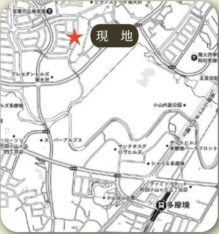 祝　成約済み　八王子市　鑓水　中古戸建の地図|～仲介手数料無料☆八王子ひなた不動産～八王子市鑓水　中古戸建