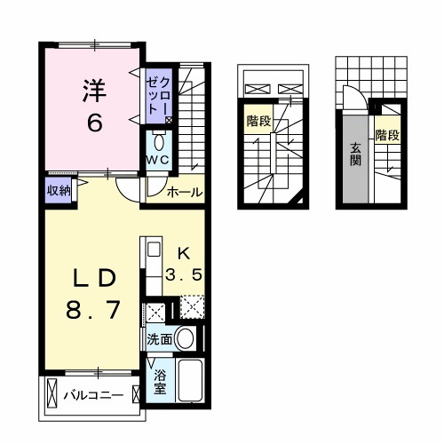 プレステージ花ずいＨの間取り