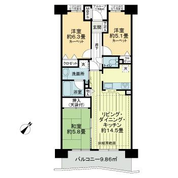 ライオンズマンション千葉グランドタワーの間取り