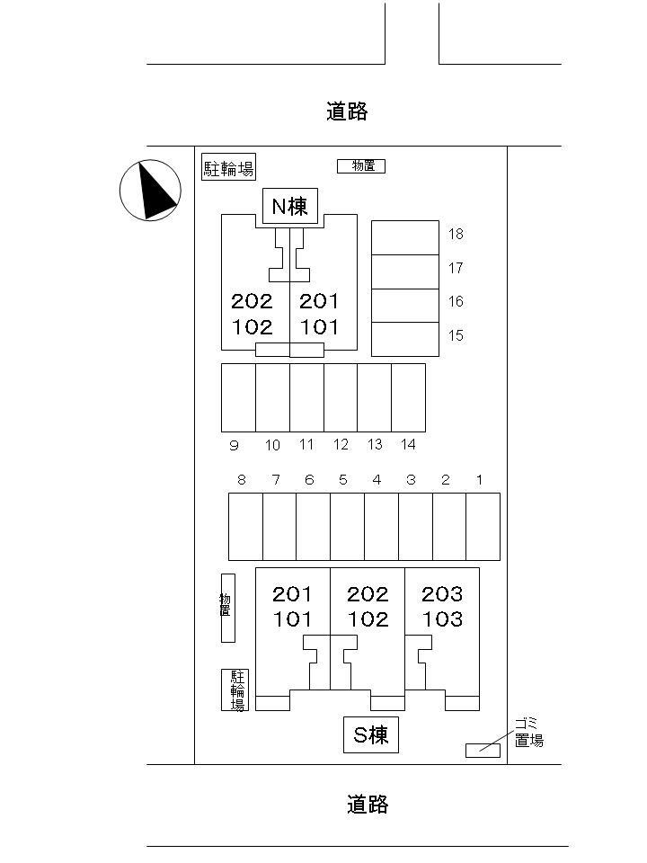 ベル　オーブ　Ｓの区画図