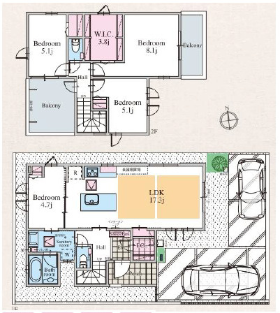 秦野市今泉　戸建　全20棟3号棟の間取り