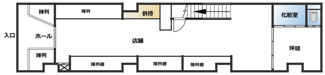 【間取り】 | 心斎橋　一棟4階建　貸店舗・事務所 | １階