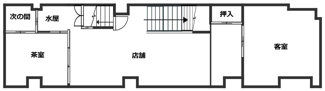 【間取り】 | 心斎橋　一棟4階建　貸店舗・事務所 | ２階