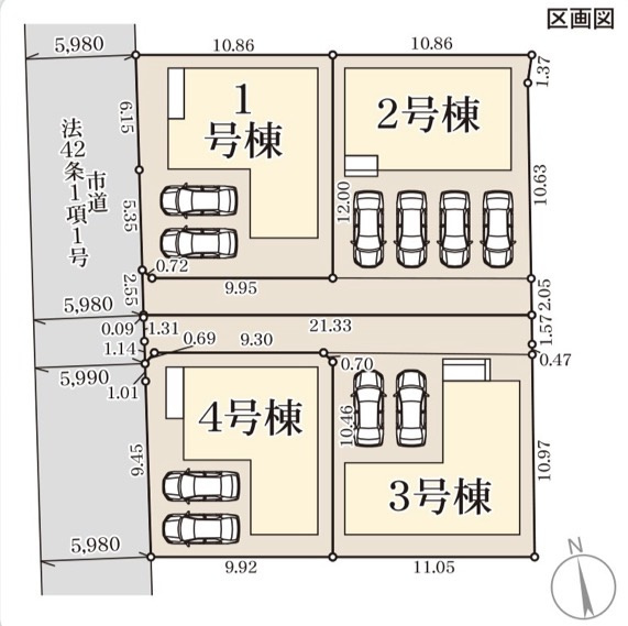 リーブルガーデン熊本市東区尾ノ上1丁目の区画図