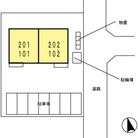 Ｐｉｓｏ長岡Ⅱの区画図