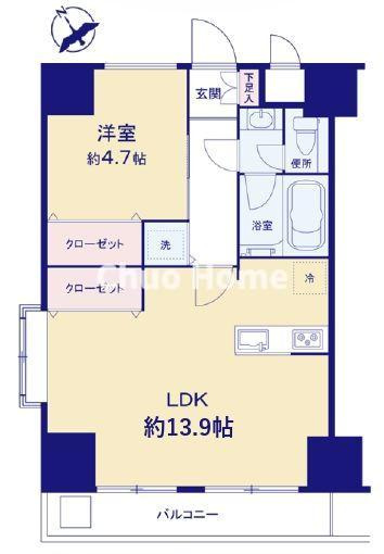 ノバ浅草の間取り|15階部分・南西向き・角部屋住戸につきまして日当り・通風・眺望良好。新規リノベーションマンション。