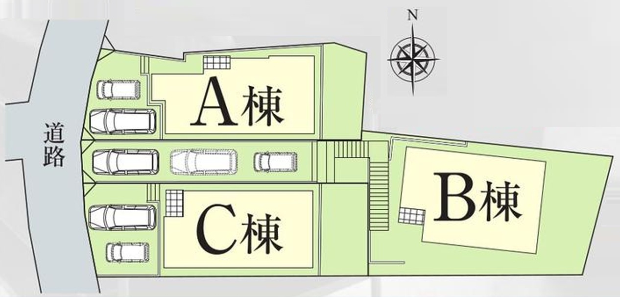 馬場3丁目　全3棟　B棟の区画図