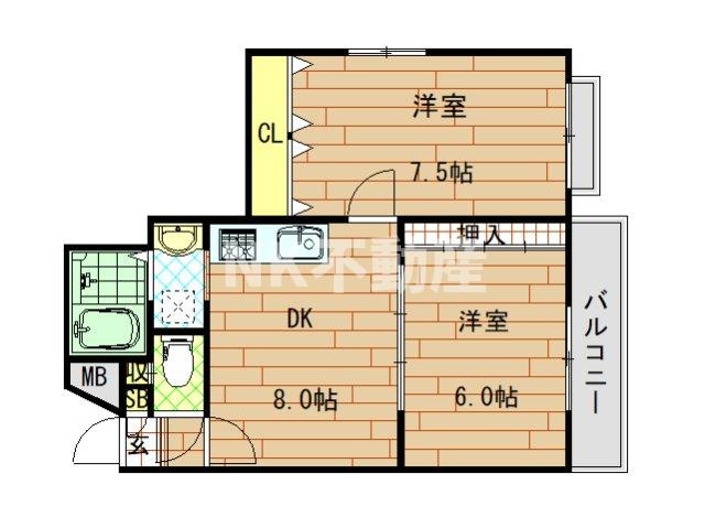 【間取り】 | ファミール上小阪（河内小阪賃貸） | 間取りです