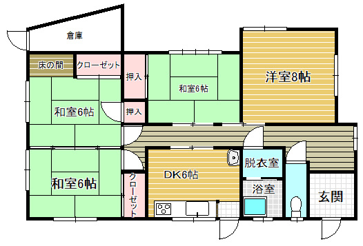 阿南市津乃峰町戎山中古戸建の間取り