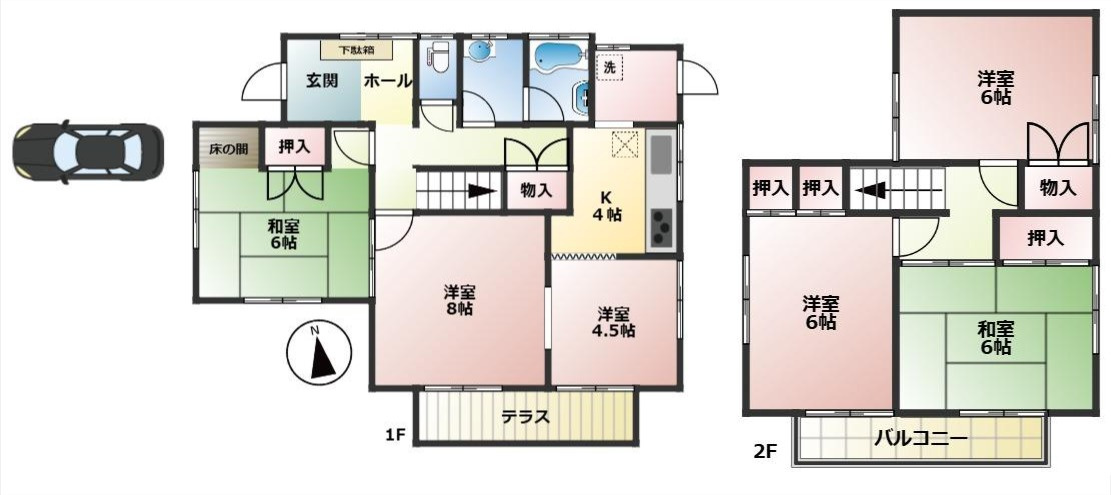 狭山市中央3丁目中古戸建の間取り