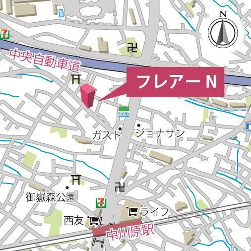 フレアーＮの地図