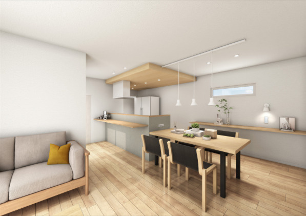 【高台角地】高知市加賀野井　新築一戸建の居間・リビング|※写真はイメージです