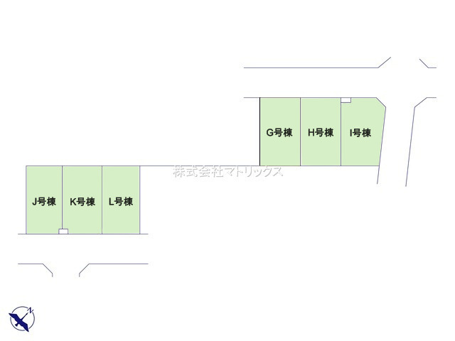 練馬区大泉町1丁目　新駅予定地　長期優良住宅　先行6棟の区画図