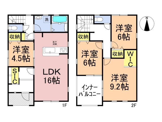リーブルガーデン　各務原市那加前野町一丁目　全7区画分譲の間取り|■6号棟　■ヤマダ不動産　株式会社リライフ　
■夢のマイホーム購入をフルサポートします！