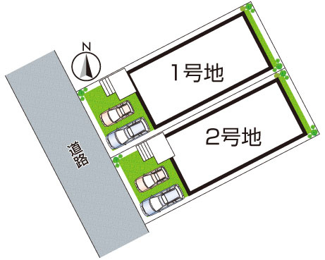 神戸市西区福吉台　新築一戸建ての区画図|全2区画