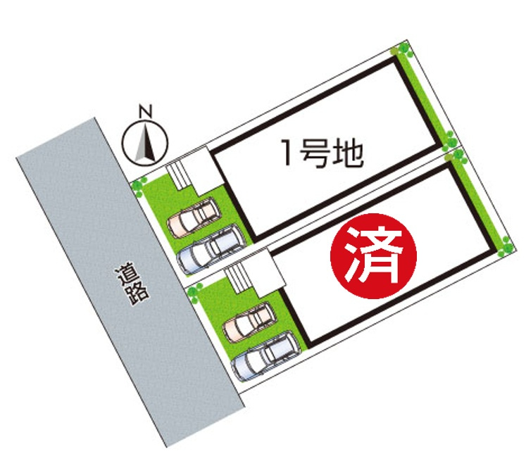 神戸市西区福吉台　新築一戸建ての区画図|全2区画