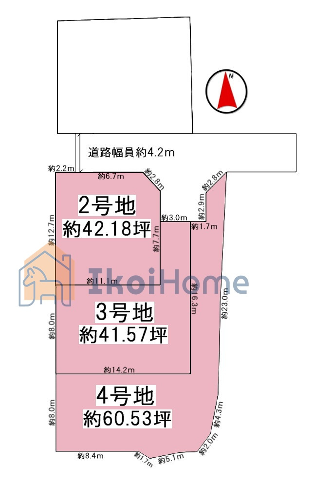 明石市大久保町西島全４区画3号地　土地の土地図|●年中無休：当日予約可●3号地は敷地約41.58坪ございます！建築条件はございません！