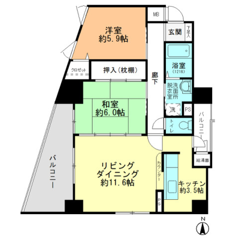 ダイアモンドビューの間取り|間取図