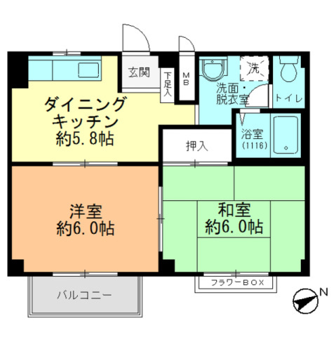 フォブール亀本の間取り|間取図