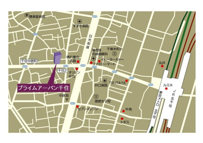 【地図】 | プライムアーバン千住