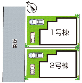 5日(土)6日(日)現地ご見学可能！　交野市松塚　全2邸の区画図|全2区画