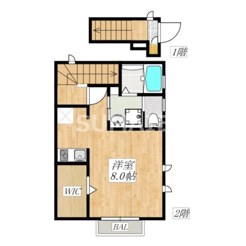 ロサ・テラスの間取り|1Kです♪