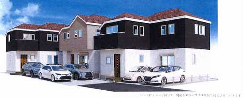 大和市福田12期　新築戸建全3棟　1号棟の外観パース