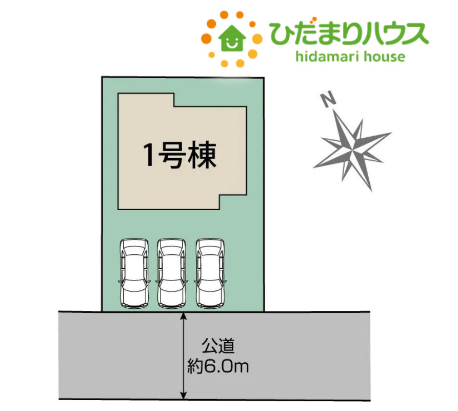 深谷市岡里　新築一戸建て　ブルーミングガーデン　01の区画図