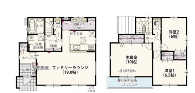 【間取り】 | 東松山市松山町第1期　ワイウッドコート　新築戸建　全5棟　5号棟