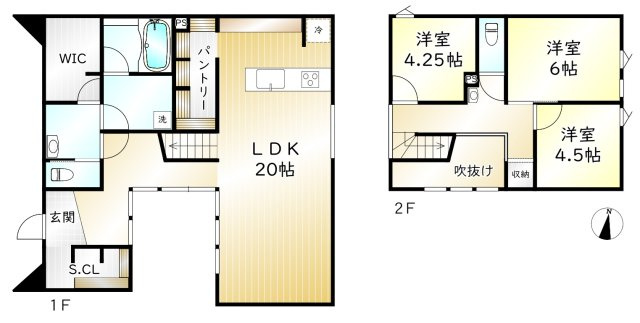 笹部４丁目売中古住宅の間取り