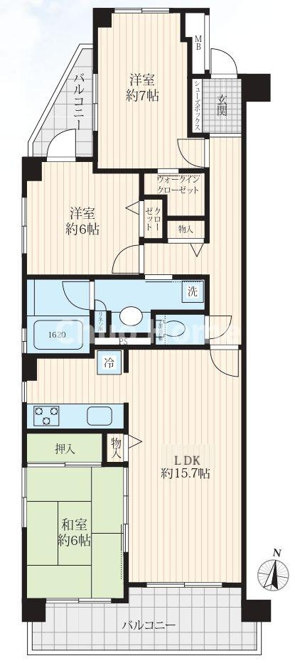 ゼファー北小岩クリアスの間取り|南向き・3方角部屋住戸につきまして日当り・通風・眺望良好。新規リノベーションマンション。安心のアフターサービス保証付きですのでご購入後も安心して暮らせます。