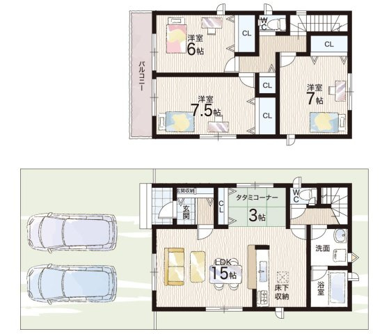 大和高田市築山　第5期　新築一戸建ての間取り|1号地