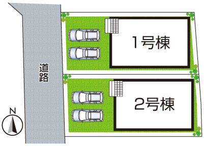 ●大和高田市築山　第5期　新築一戸建ての区画図|全2区画