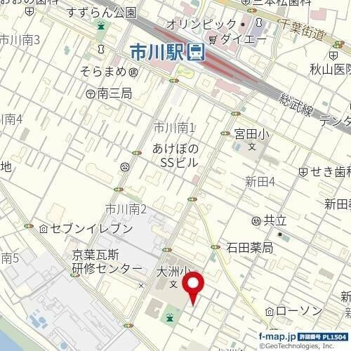 ジュネパレス市川第２４Ｃの地図