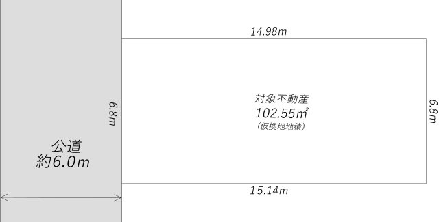 【土地図】 | 西三国２丁目土地 | 土地面積約３１坪・更地・建築条件無！南間口につき陽当り良好！