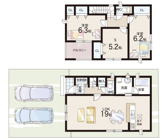 大和高田市築山　第5期　新築一戸建ての間取り|2号地