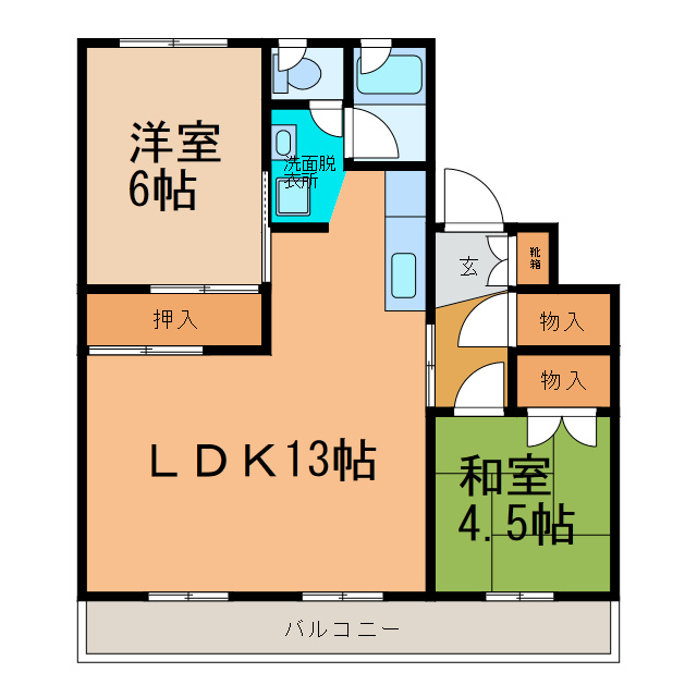 ビレッジハウス大成1号棟の間取り