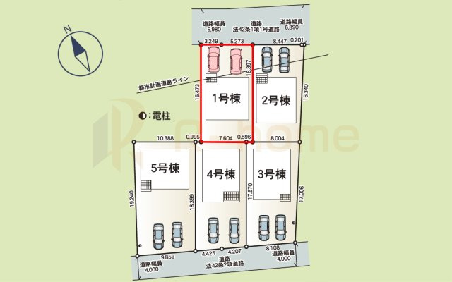 土浦市小松第7　新築戸建て　1号棟の区画図|大きなお買い物だからこそ、メリット・デメリットを伝えさせて頂きます。
R-homeにお任せください♪