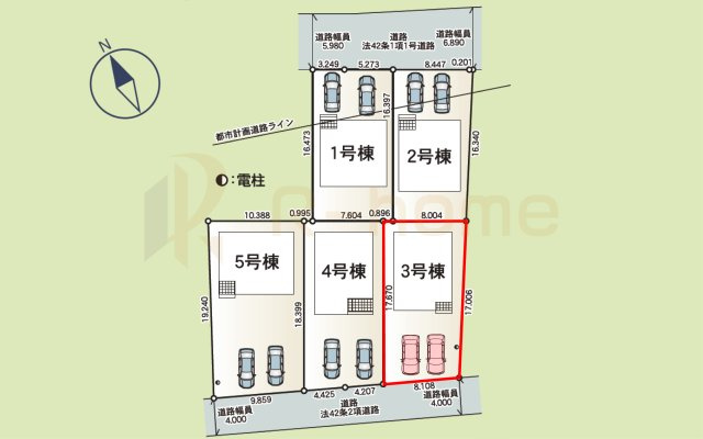 土浦市小松第7　新築戸建て　3号棟の区画図|大きなお買い物だからこそ、メリット・デメリットを伝えさせて頂きます。
R-homeにお任せください♪