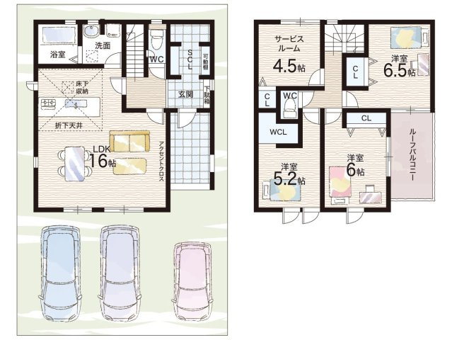 ★草津市上笠　第2期　新築一戸建ての間取り|1号地