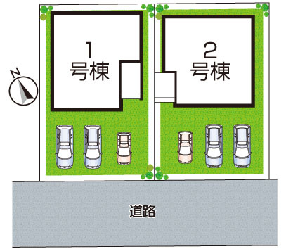 ★草津市上笠　第2期　新築一戸建ての区画図|全2区画