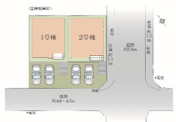 福津市若木台２期　１号棟の区画図