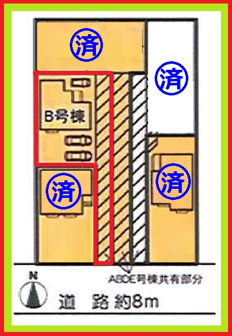 あま市新居屋鶴田の新築一戸建の区画図|◇Ｂ号棟◇