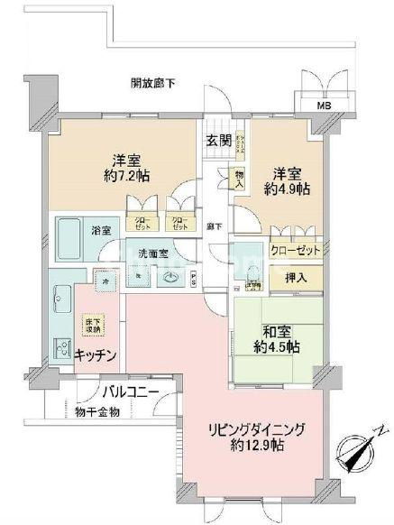 モア・ステージ西葛西の間取り|南東向きにつきまして日当たり・通風良好。
