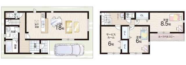 29(土)30(日)現地説明会！◆八尾市刑部　第1期　新築一戸建ての間取り|1号地