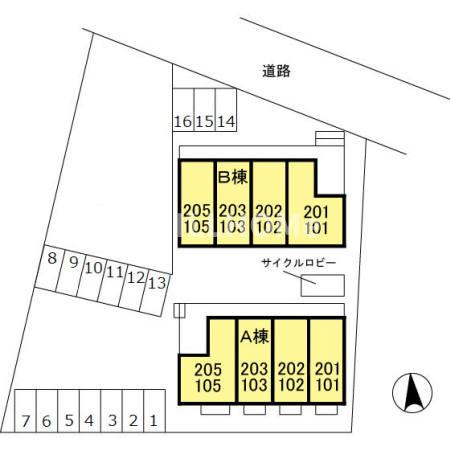 リビングタウン上並榎　Ａ/Ｂの区画図|当社、チルホームのHPもご覧ください(^^)/物件情報多数♪