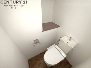 ゆったり落ち着けるトイレです