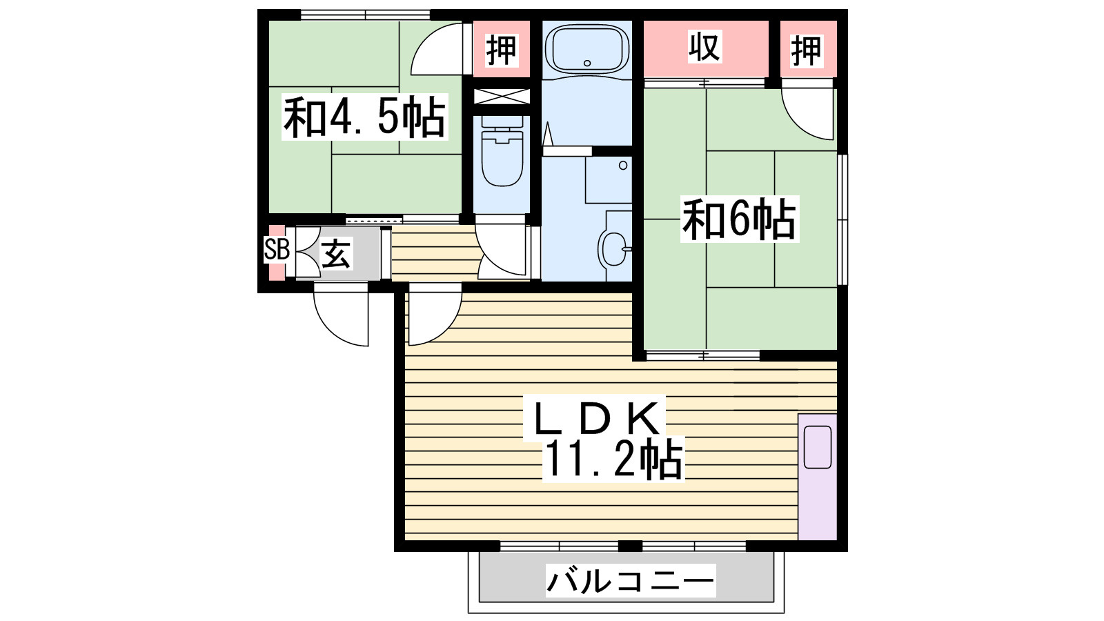 ディアス妻鹿駅前Ｂ棟の間取り