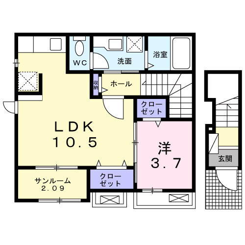 ロジュマン堀之内の間取り