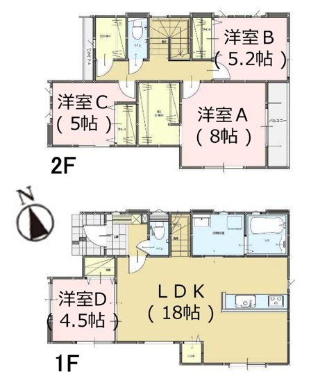 【間取り】 | 春日市白水ヶ丘2丁目5期　1号棟（全2棟）【仲介手数料無料・0円】 | 平日、土日祝日もお好きな日時にご見学可能です。お気軽にお問合せ下さい。